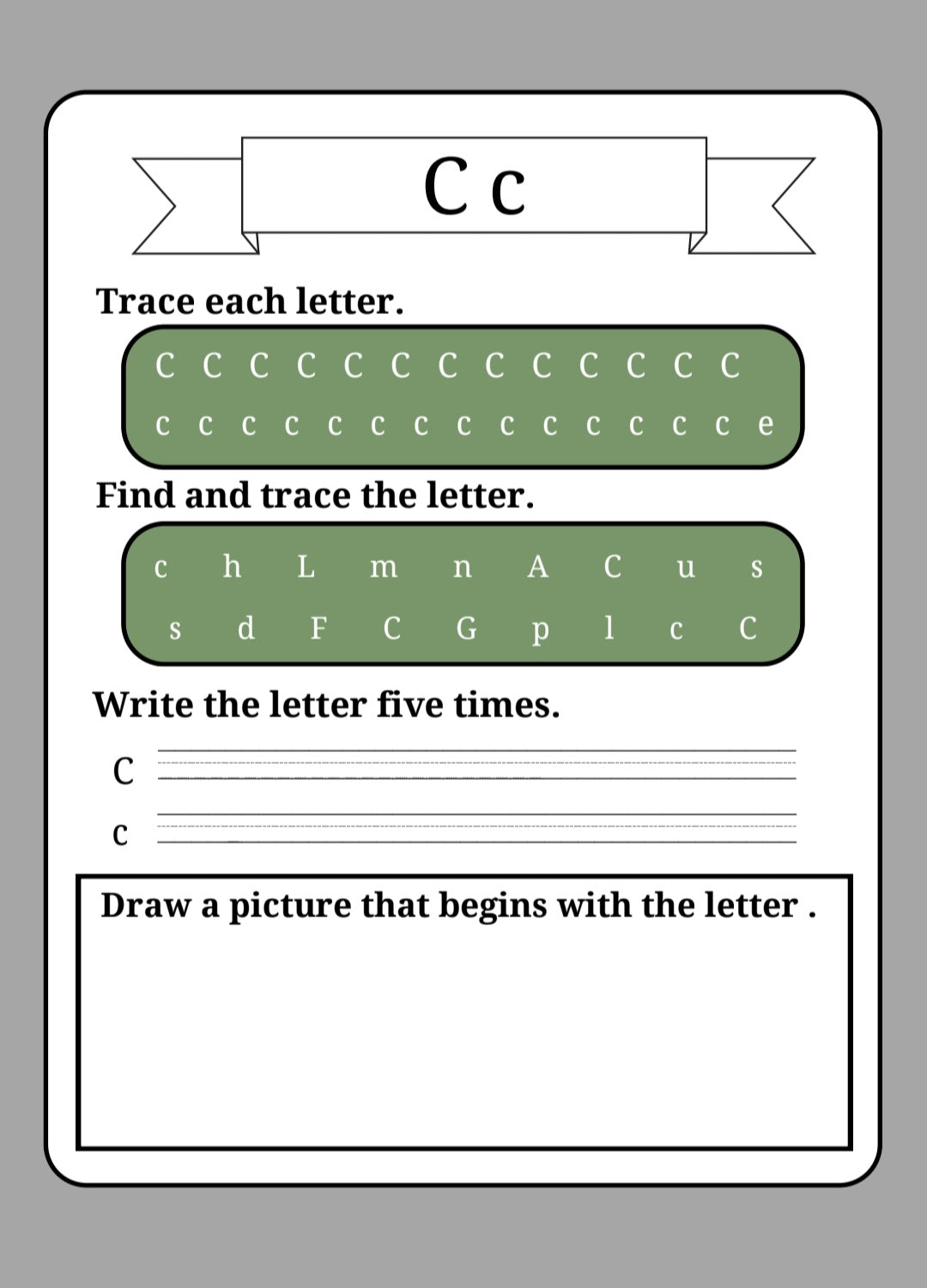 e-book: Read and write the letters