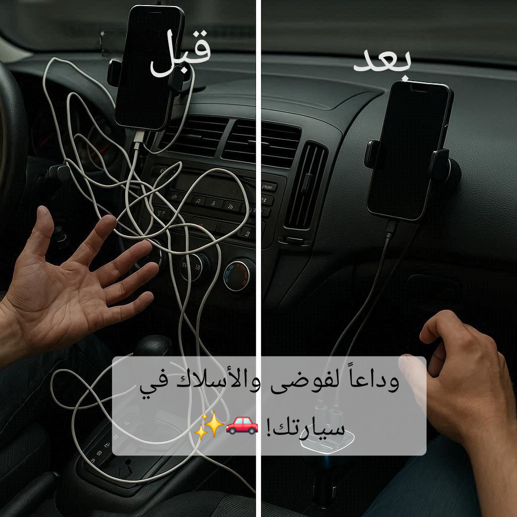 شاحن سيارة سريع الشحن 4 في 1 مع لاد