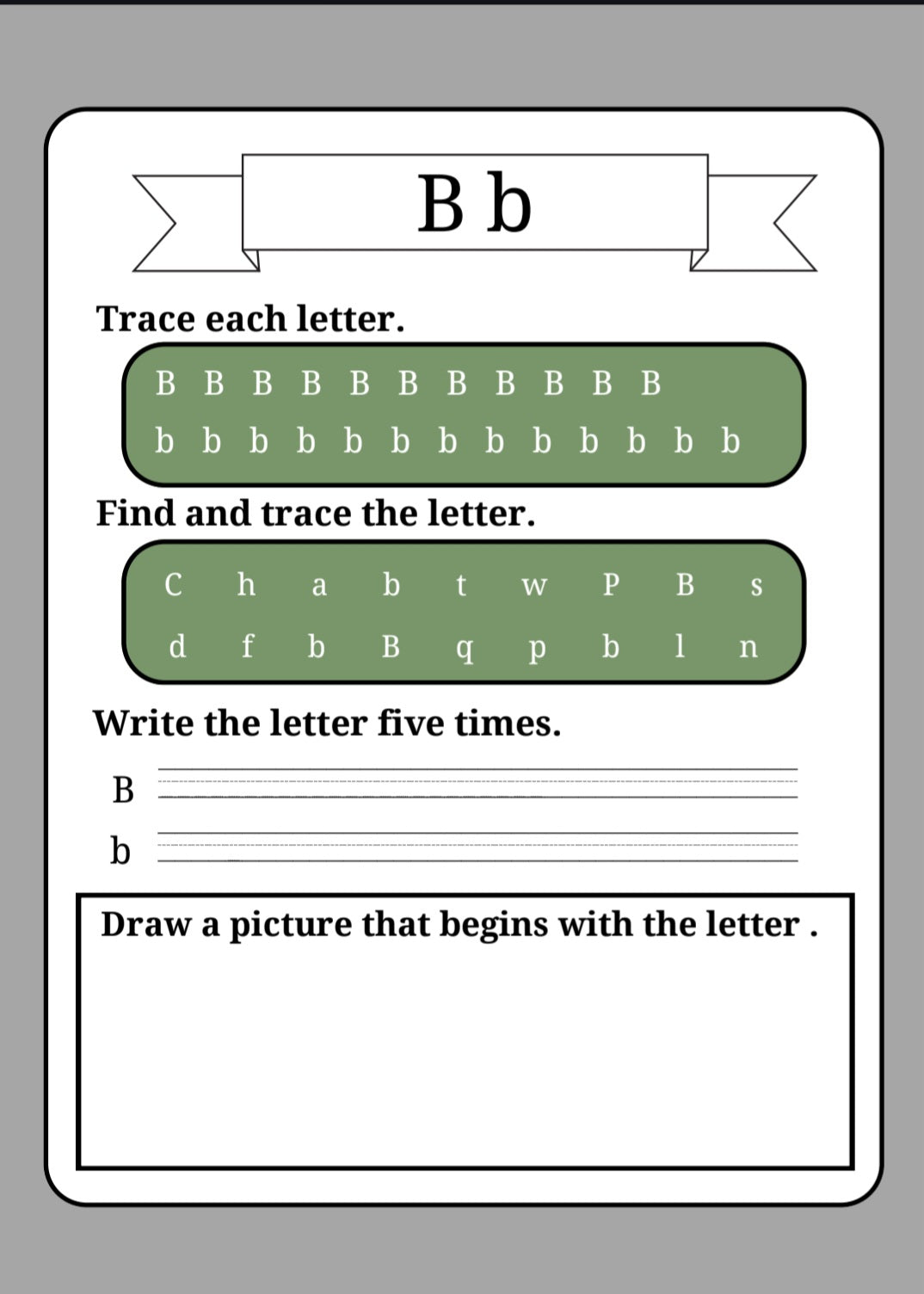 e-book: Read and write the letters