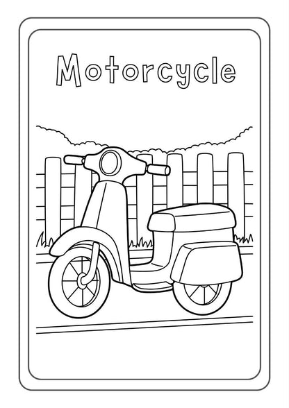 Vehicles Coloring Book
