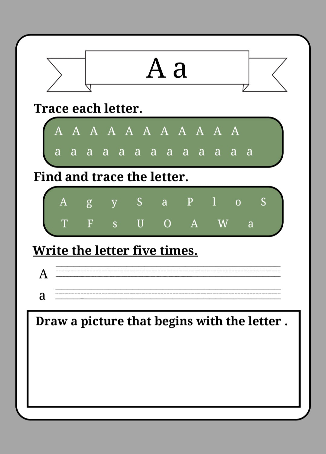 e-book: Read and write the letters