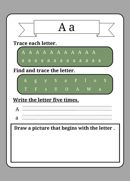 e-book: Read and write the letters