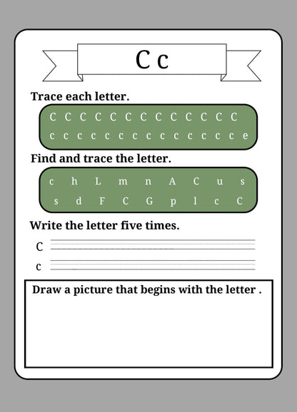e-book: Read and write the letters